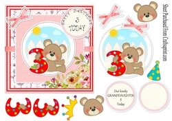 Cute Bear - Happy 3rd Birthday
