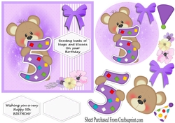 cute bear - happy 5th birthday