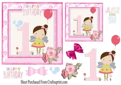 Fairy birthday card - age 1