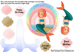 little mermaid plate stand card