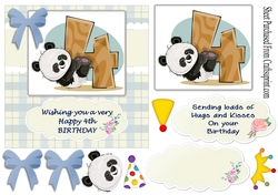 Cute panda,  happy birthday age 4