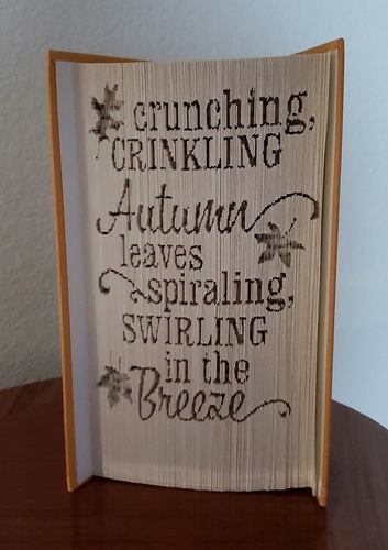 Book Fold Pattern - crunching, Crinklin Autumn leaves spiraling, Swirling in the Breeze