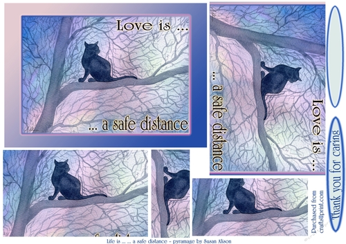 Love is a safe distance - ref coronavirus - pyramage by Susan Alison