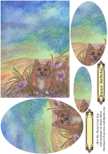 After the storm corgi dog oval pyramage