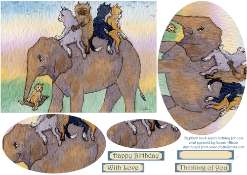 Elephant Back Safari Adventure Holiday oval pyramid