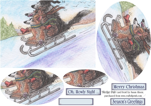 corgi greyhound Border collie dog pals share a sledge oval pyramage