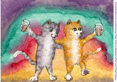 A4 Friends Raising a Glass of Beer