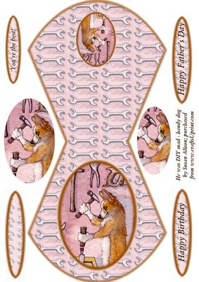 He Was DIY Mad - Handy Dog Rocker Card