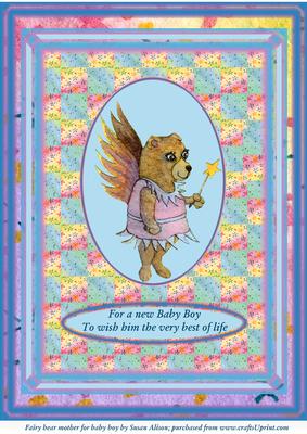 A4 Fairy Bear Mother for a New Baby Boy