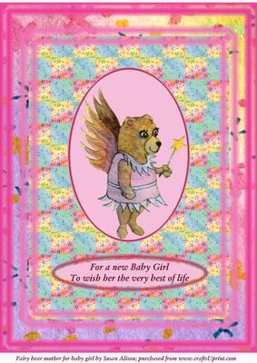 A4 Fairy Bear Mother for a New Baby Girl