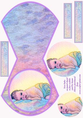 New Baby on Pastel Shawl Rocker Wobble Card