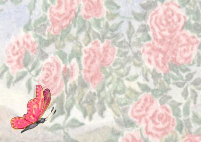 Roses Against the Sky with Butterfly Vellum