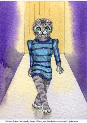 A4 Fashion Feline Cat Moss