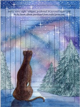 Starry, Starry Night - Whippet, Greyhound A4 Pyramid Topper