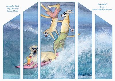 Labrador Cool Surf Dudes Theatre Fold Card