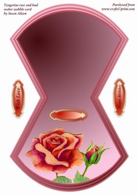 Tangerine Rose and Bud Rocker Wobble Card