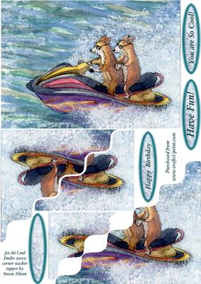 Jet Ski Cool Dudes Wavy Corner Stacker Topper