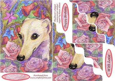 Shy Flower Whippet Wavy Corner Stacker Topper