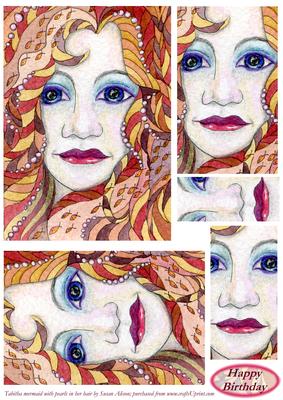 Tabitha Mermaid with Pearls in Her Hair Pyramid Topper