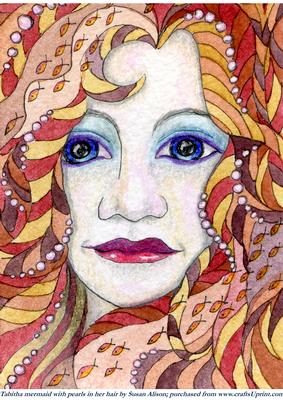 Tabitha Mermaid with Pearls in Her Hair