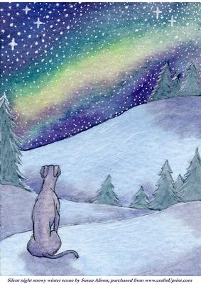 Silent Night Snowy Winter Scene