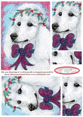 She Was Dreaming of a White Poodle Rectangular Pyramid