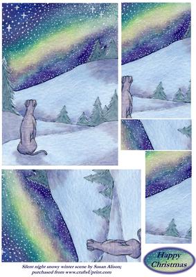 Silent Night Snowy Winter Scene Pyramid