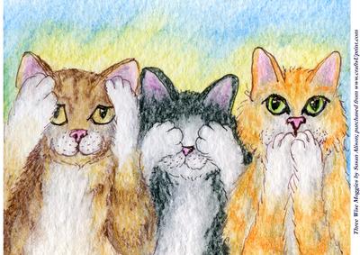 Three Wise Moggies Hear No Evil, See No Evil, Speak No Evil
