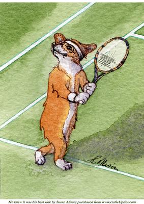 He Knew It Was His Best Side. Tennis.