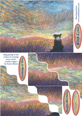Dog Gazing at the Colour of Evening Wavy Corner Stacker