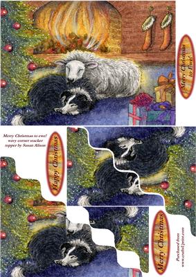 Merry Christmas to Ewe Wavy Corner Stacker Topper