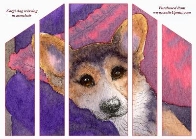 Corgi Dog Relaxing in Armchair Theatre Fold