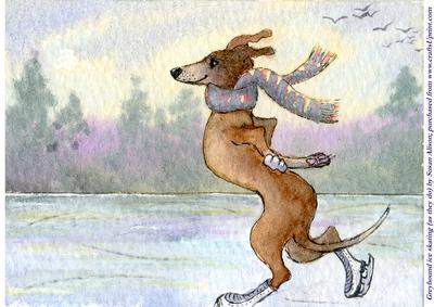 Greyhound Ice Skating (as They Do)