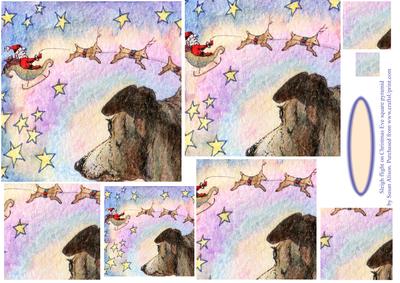 Sleigh Flight on Christmas Eve Square Pyramid & Gift Tag