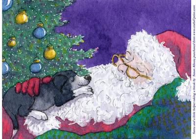 Santa and a Little Helper Taking a Break