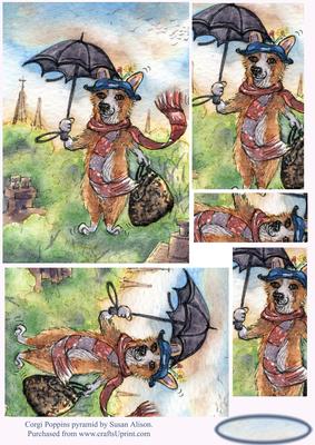 Corgi Mary Poppins Pyramid