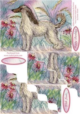 Afghan Hound Enjoying the Breeze Wavy Corner Stacker Topper
