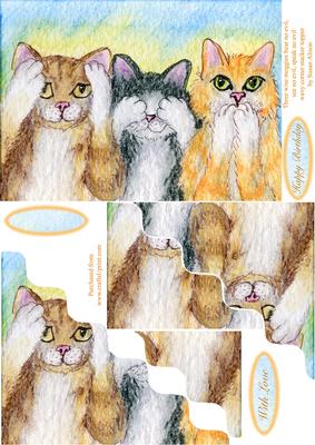 Three Wise Moggies Hear No Evil, See No Evil, Speak No Evil