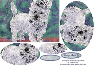 Steampunk Westie Oval Pyramid