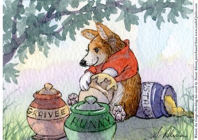 Winnie the Corgi Checking His Stash