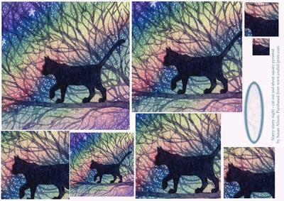 Starry, Starry Night - Cat Out and About - Square Pyramid