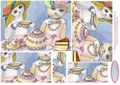 Friends Having Tea and Cake Pyramid