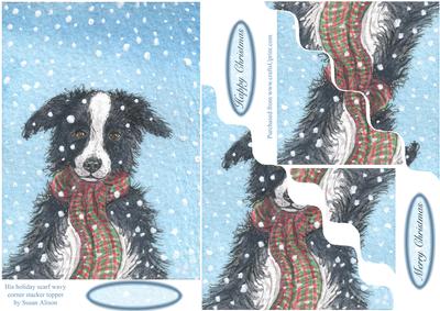His Holiday Scarf Wavy Corner Stacker Topper