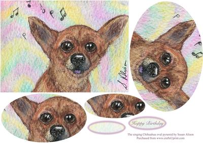 The Singing Chihuahua Oval Pyramid