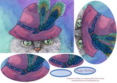 Undercover Cloche Cat Oval Pyramid