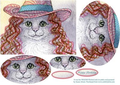 It Was Her Wild Bill Hickok Look (in Pink) Oval Pyramid
