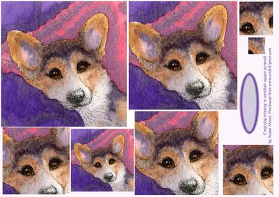 Corgi Dog Relaxing in Armchair Square Topper & Gift Tag