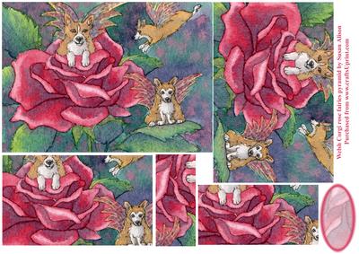 Welsh Corgi Rose Fairies Pyramid