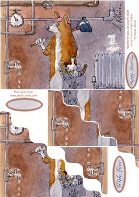 Plumber by Day, Lap Dog by Night Wavy Corner Stacker Topper