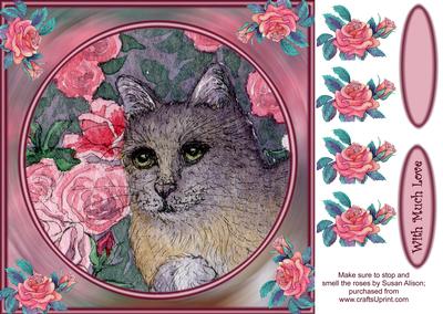 Make Sure to Stop & Smell the Roses 8x8 Quick Card Decoupage
